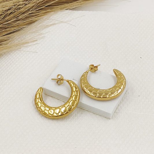 Pebble print Hoop Earrings