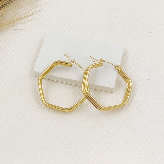 Triple Layer line Hoops Earrings