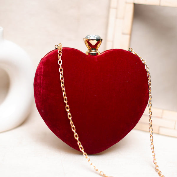 VelvetHeart Shape Clutch