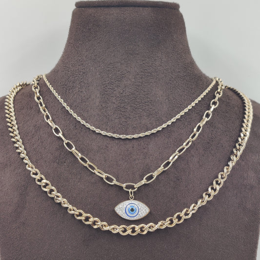 Three layer Evil Eye Necklace