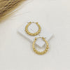 Pearl line Gold hoops Earrings