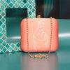 Pinch Draw Printed Square Clutch