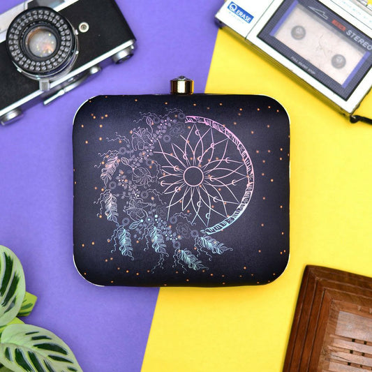 Black Dream Catcher Square Clutch