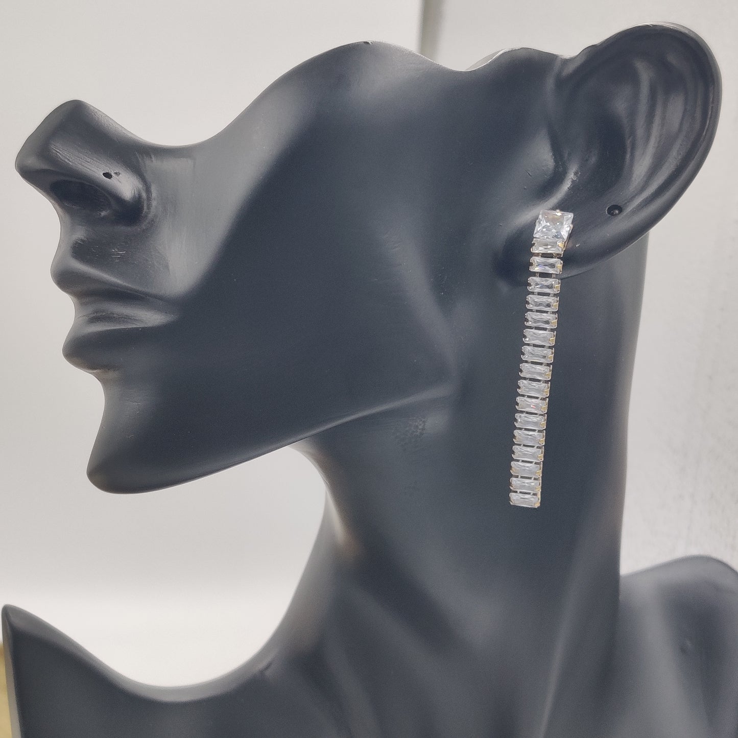 Long Crystal Dangler Earrings