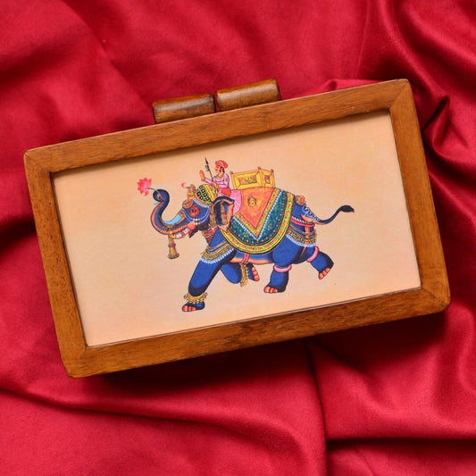 Elephant Wooden Clutch