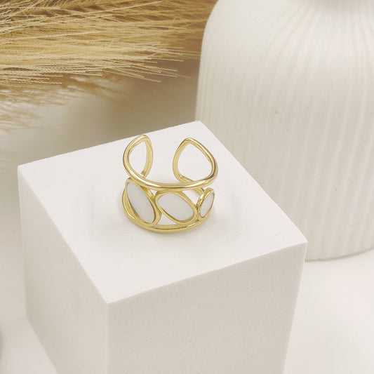 Oval Decore Layer Cuff Ring