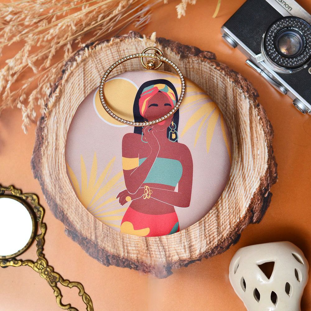 Girl Portrait Round Clutch