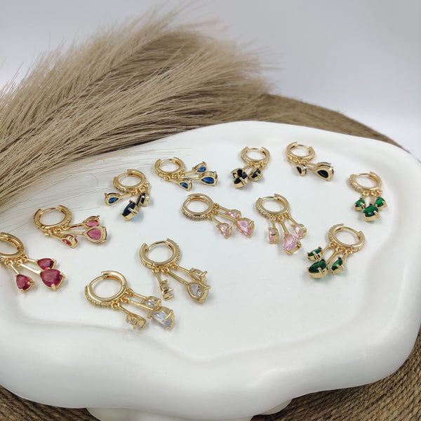 Tear Drop crystal dangling Earrings