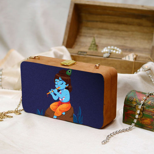 Krishna Print Rectangular Clutch