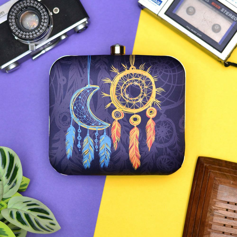 Dream catcher print clutch