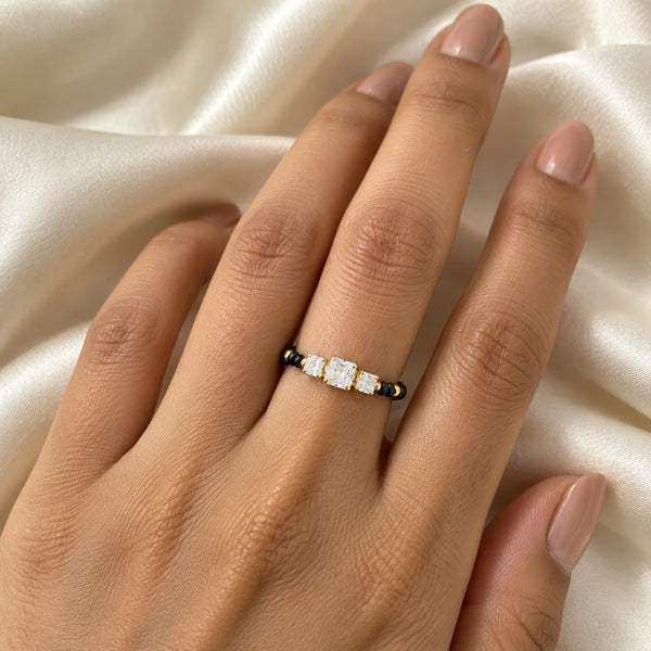 Trisha Square Stone Mangalsutra Ring