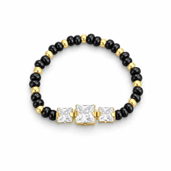 Trisha Square Stone Mangalsutra Ring
